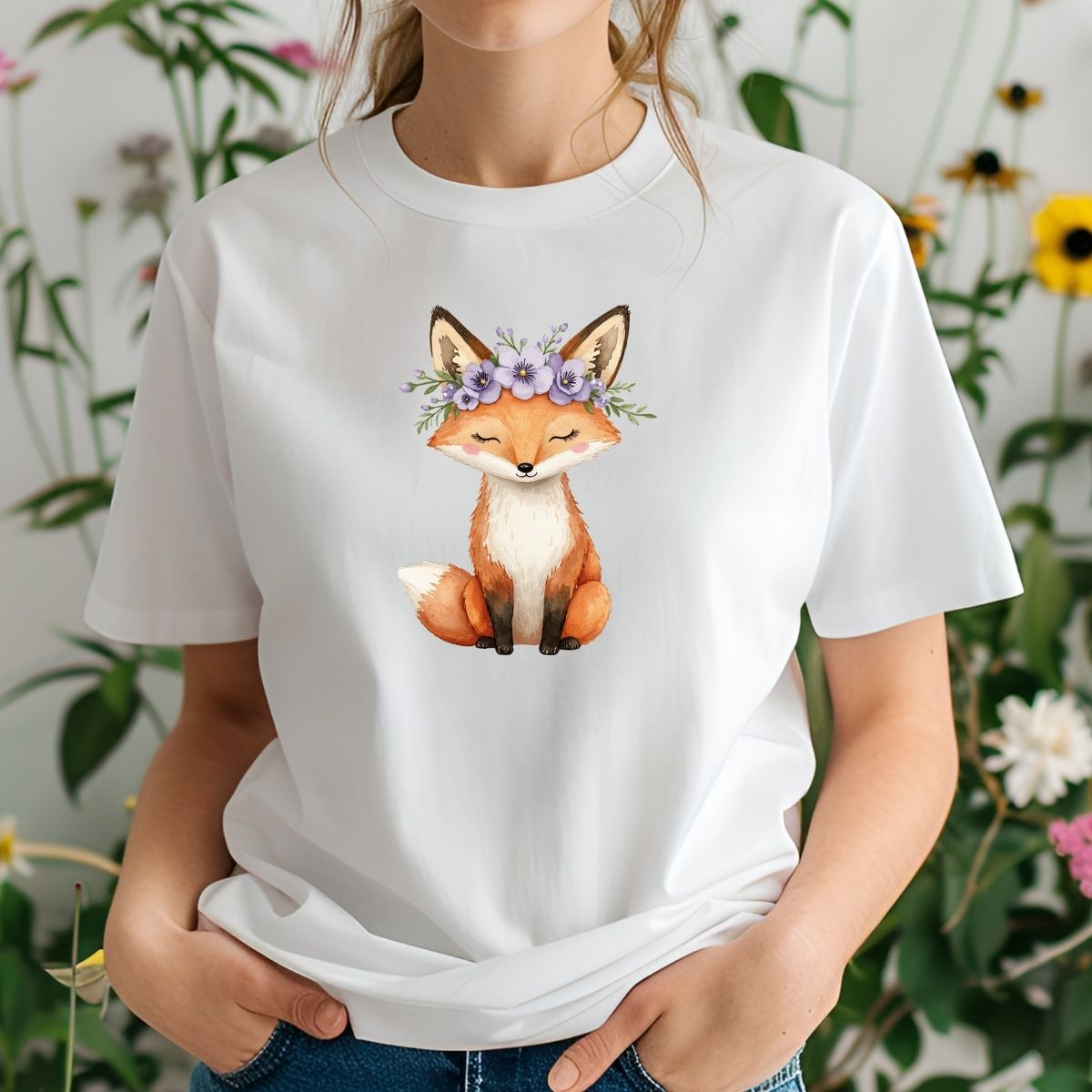 Fox with Flowers