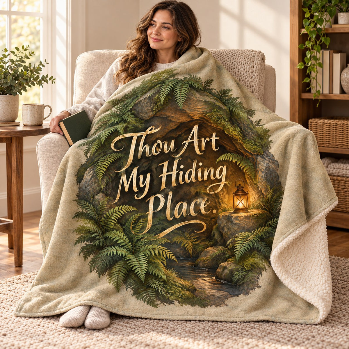 Thou Art My Hiding Place. blanket, wrapped around a reader