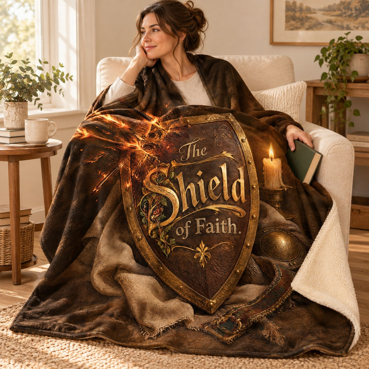 The Shield of Faith. blanket, wrapped around a reader
