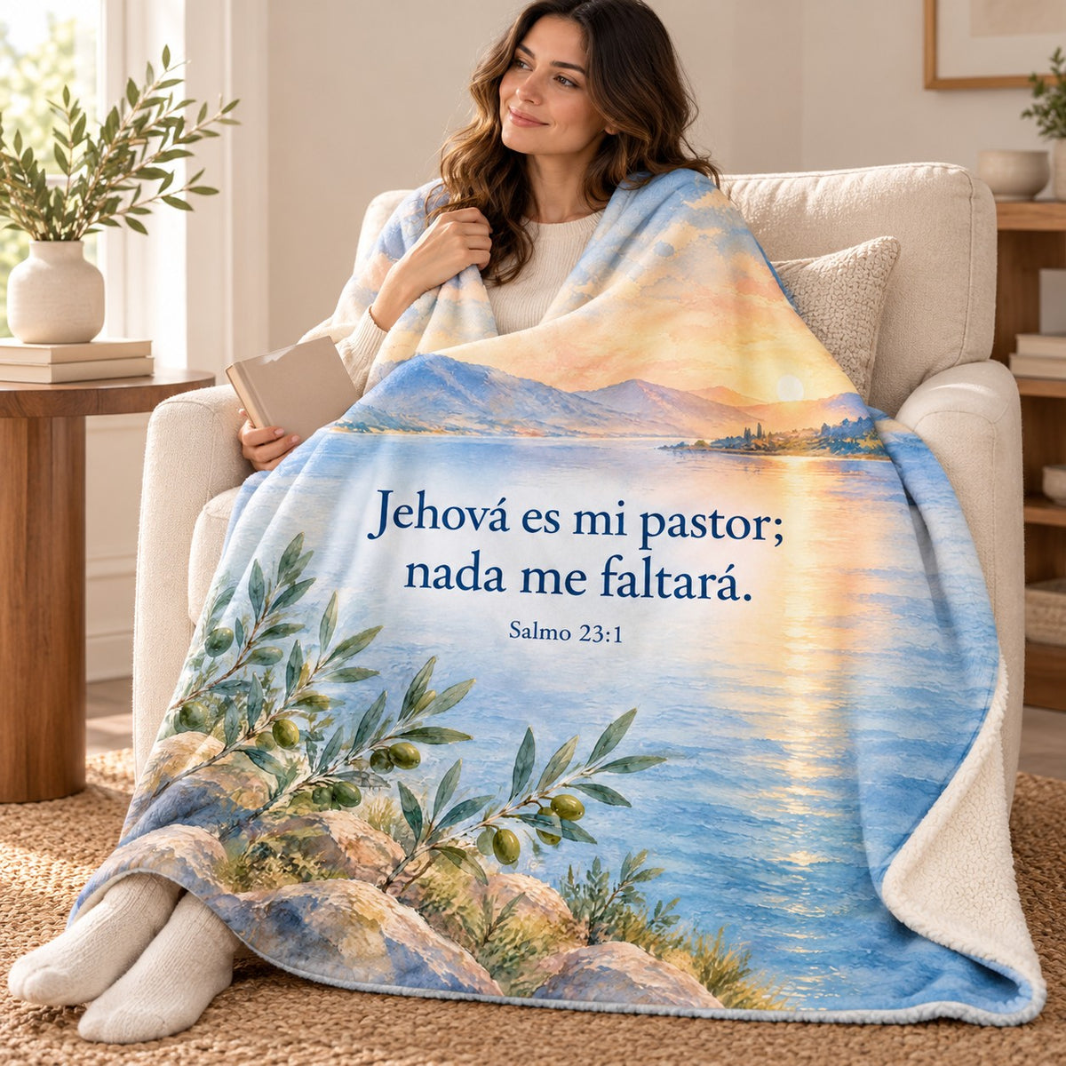 Jehová es mi pastor;
nada me faltará. blanket, wrapped around a reader