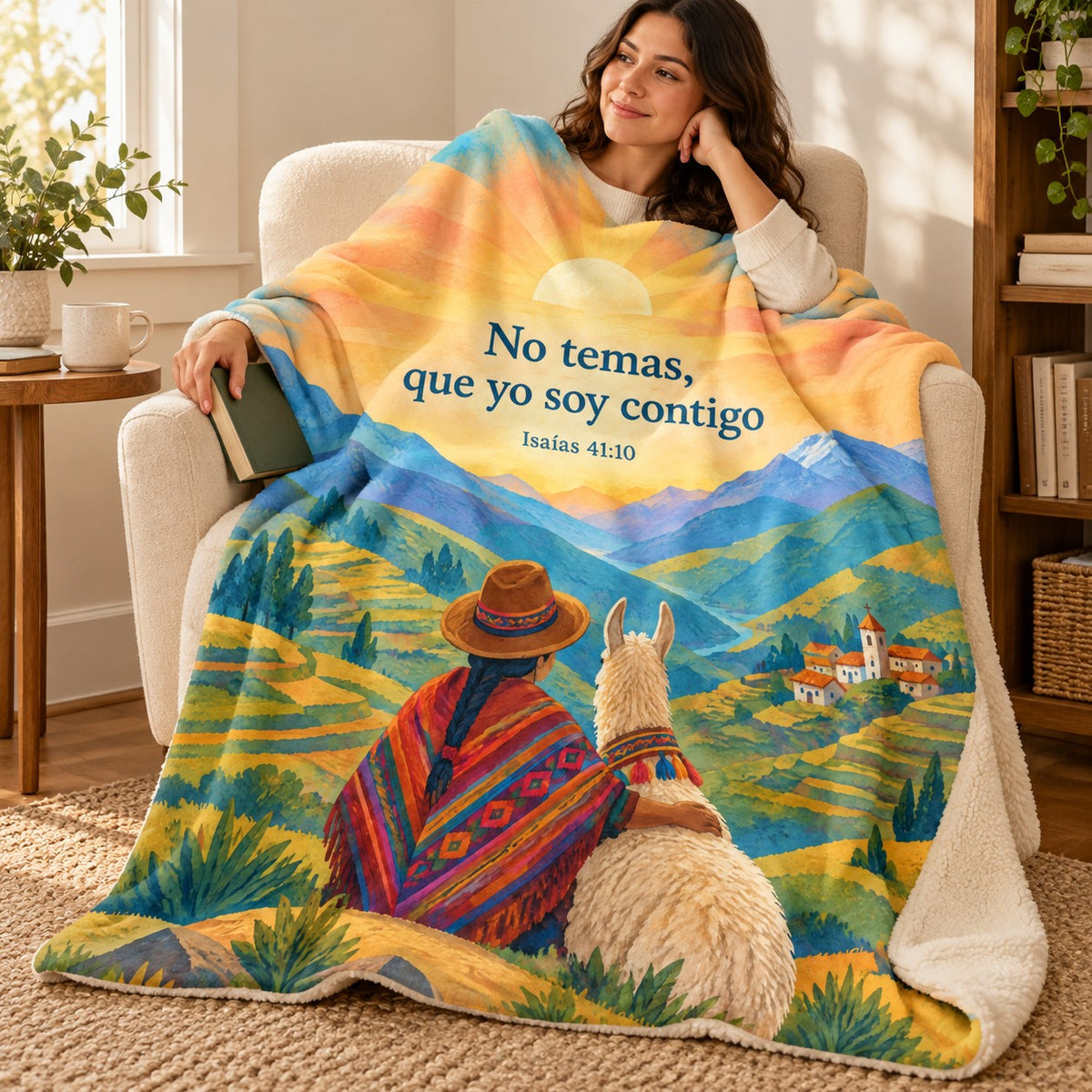 No temas,
que yo soy contigo blanket, wrapped around a reader