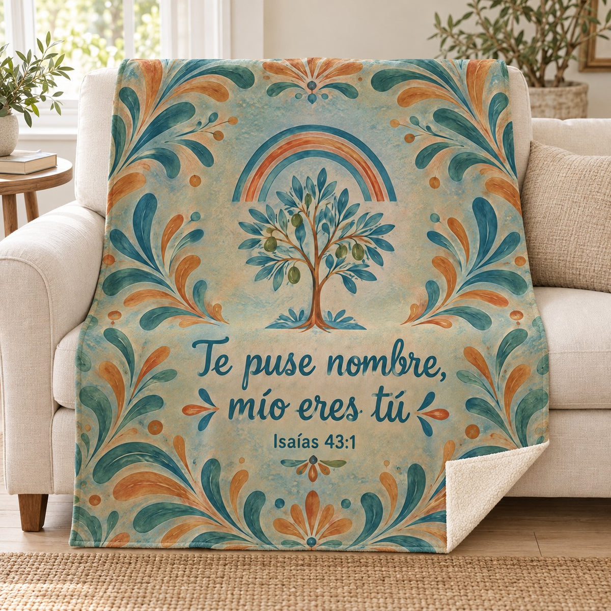 Te puse nombre,
mío eres tú blanket, on a sofa