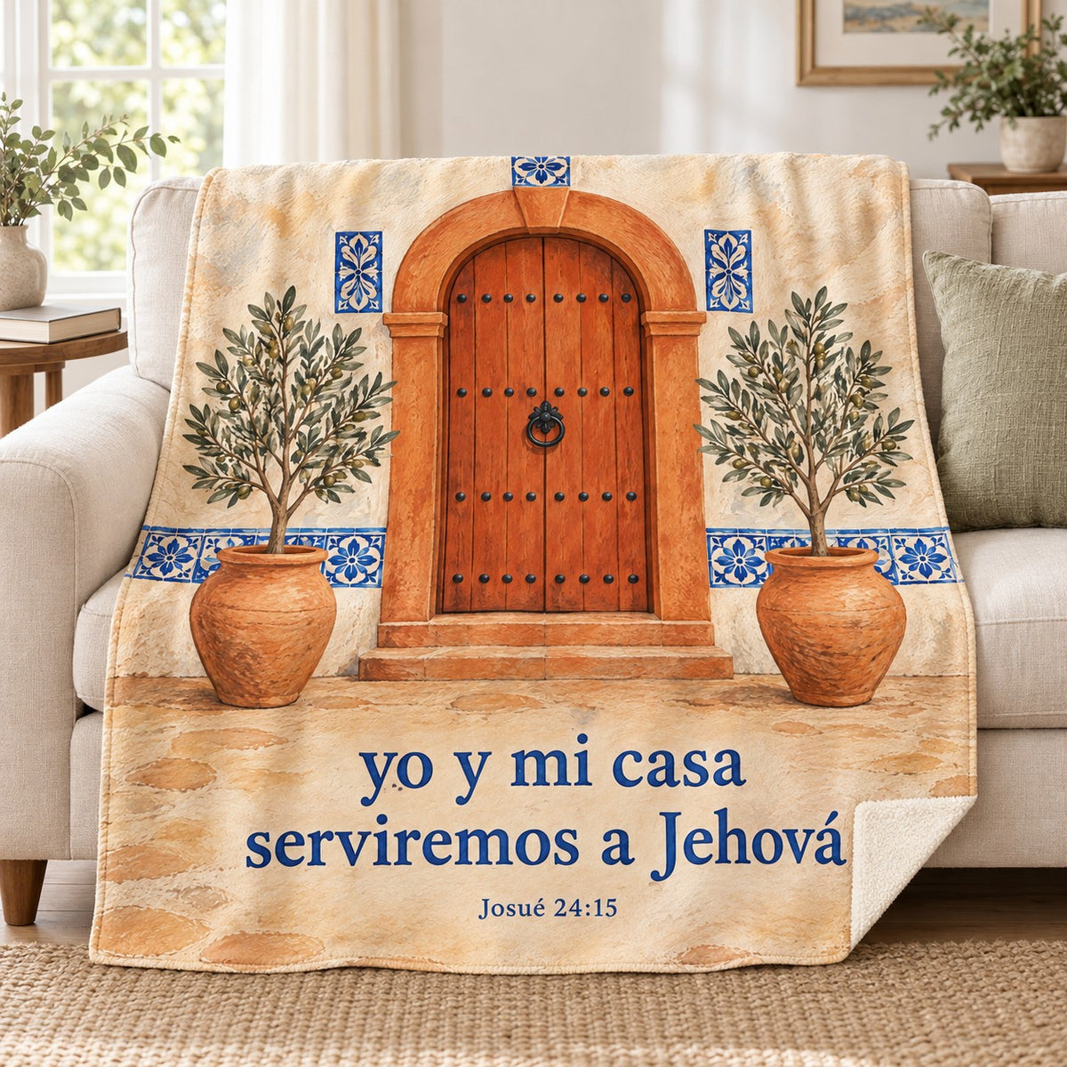 yo y mi casa
serviremos a Jehová blanket, on a sofa
