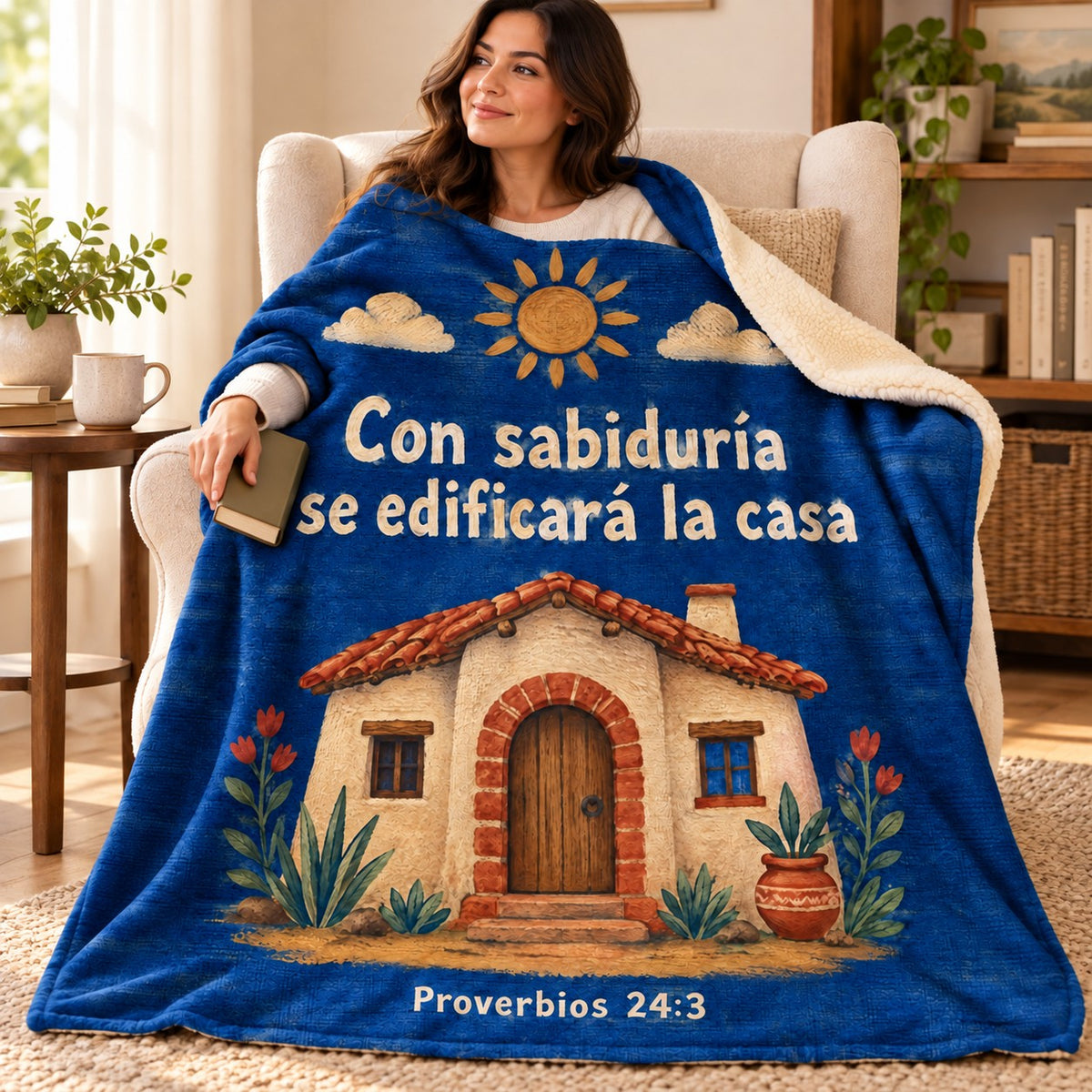 Con sabiduría
se edificará la casa blanket, wrapped around a reader