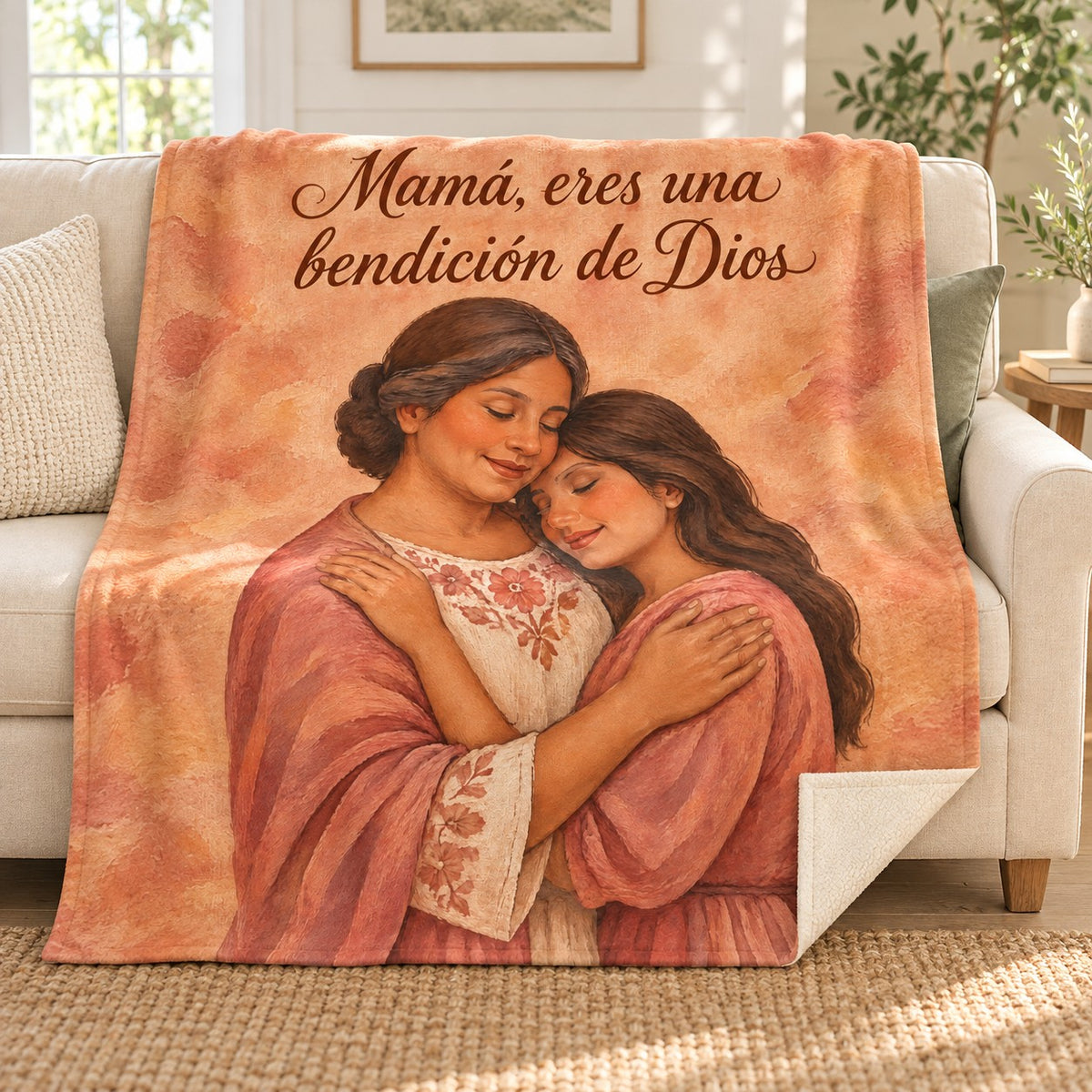 Mamá, eres una
bendición de Dios blanket, on a sofa