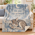 En paz
me acostaré blanket, on a sofa