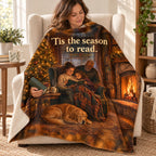 'Tis the season to read. blanket, wrapped around a reader