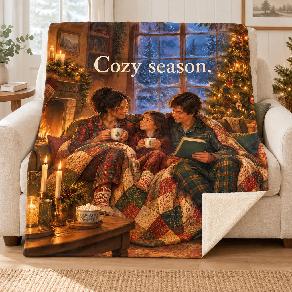 Cozy season. blanket, on a sofa