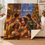 Cozy season. blanket, on a sofa