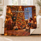 O Christmas Tree blanket, on a sofa