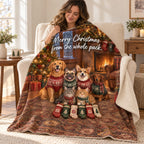 Merry Christmas from the whole pack. blanket, wrapped around a reader