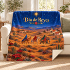 Día de Reyes blanket, on a sofa