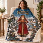 Father Christmas blanket, wrapped around a reader