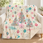 Aluminum Christmas Tree blanket, on a sofa