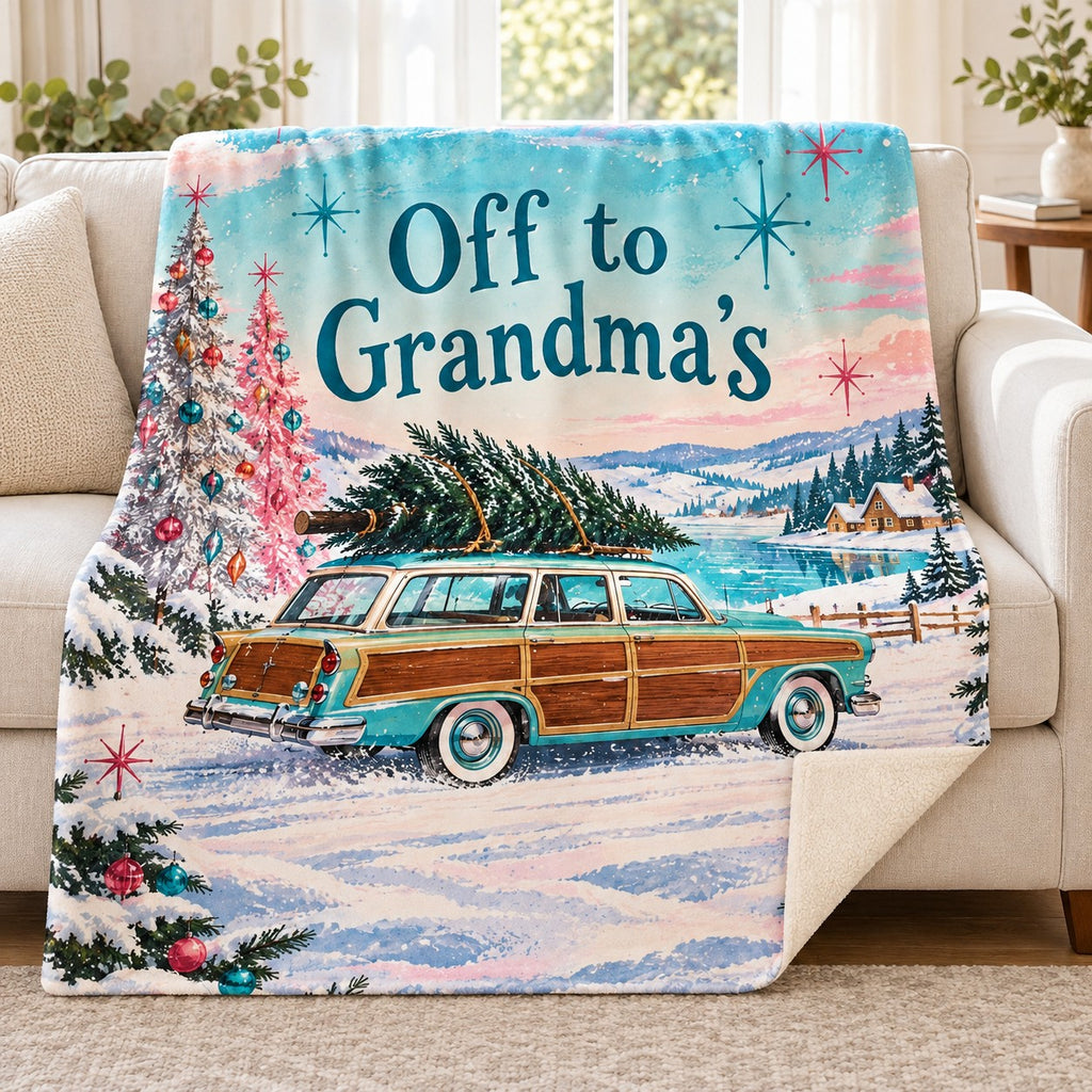 Off to Grandma's blanket, on a sofa