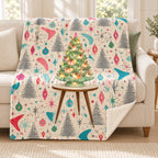 Glowing Ceramic Tree blanket, on a sofa