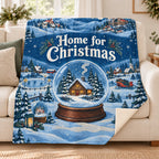 Home for Christmas blanket, on a sofa
