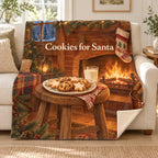 Cookies for Santa blanket, on a sofa