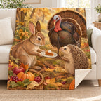 A Slice for the Hedgehog blanket, on a sofa