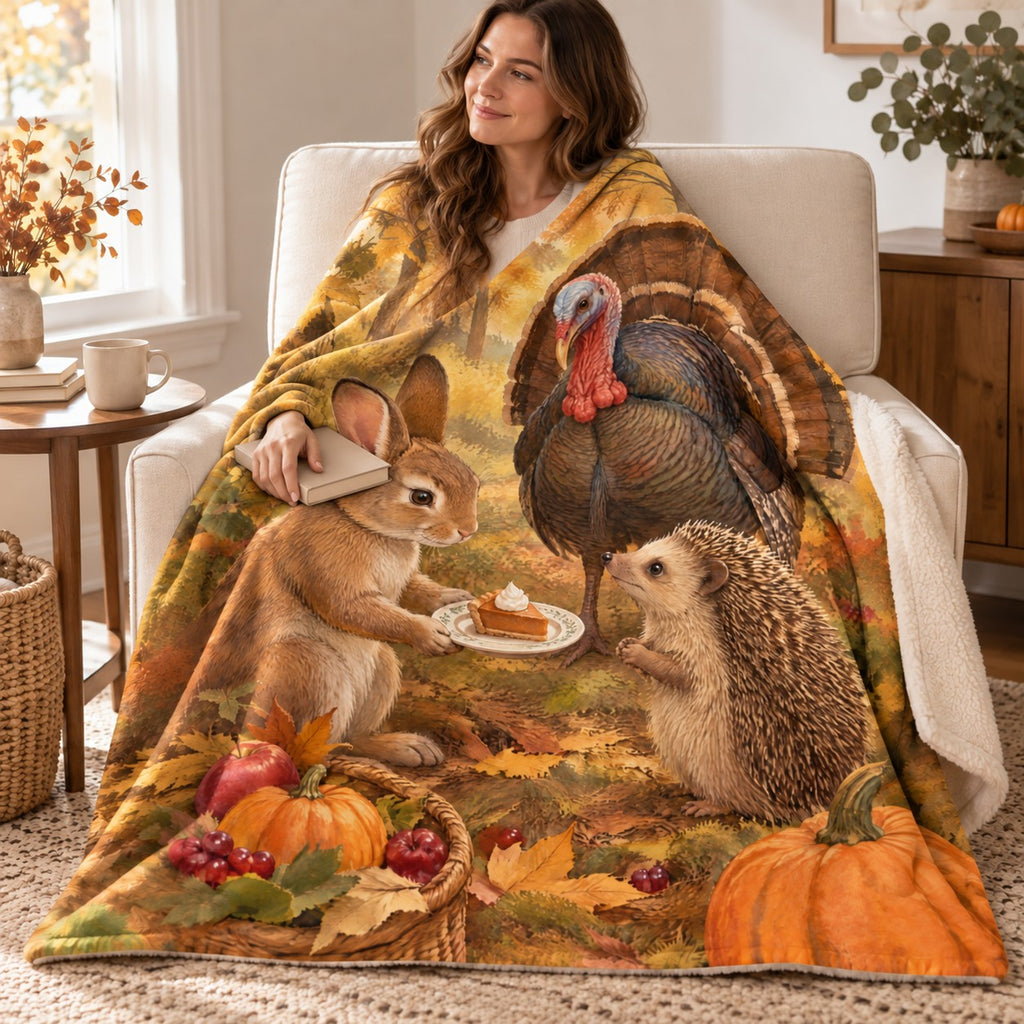 A Slice for the Hedgehog blanket, wrapped around a reader