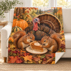 The Last Slice blanket, on a sofa