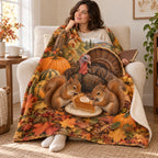 The Last Slice blanket, wrapped around a reader