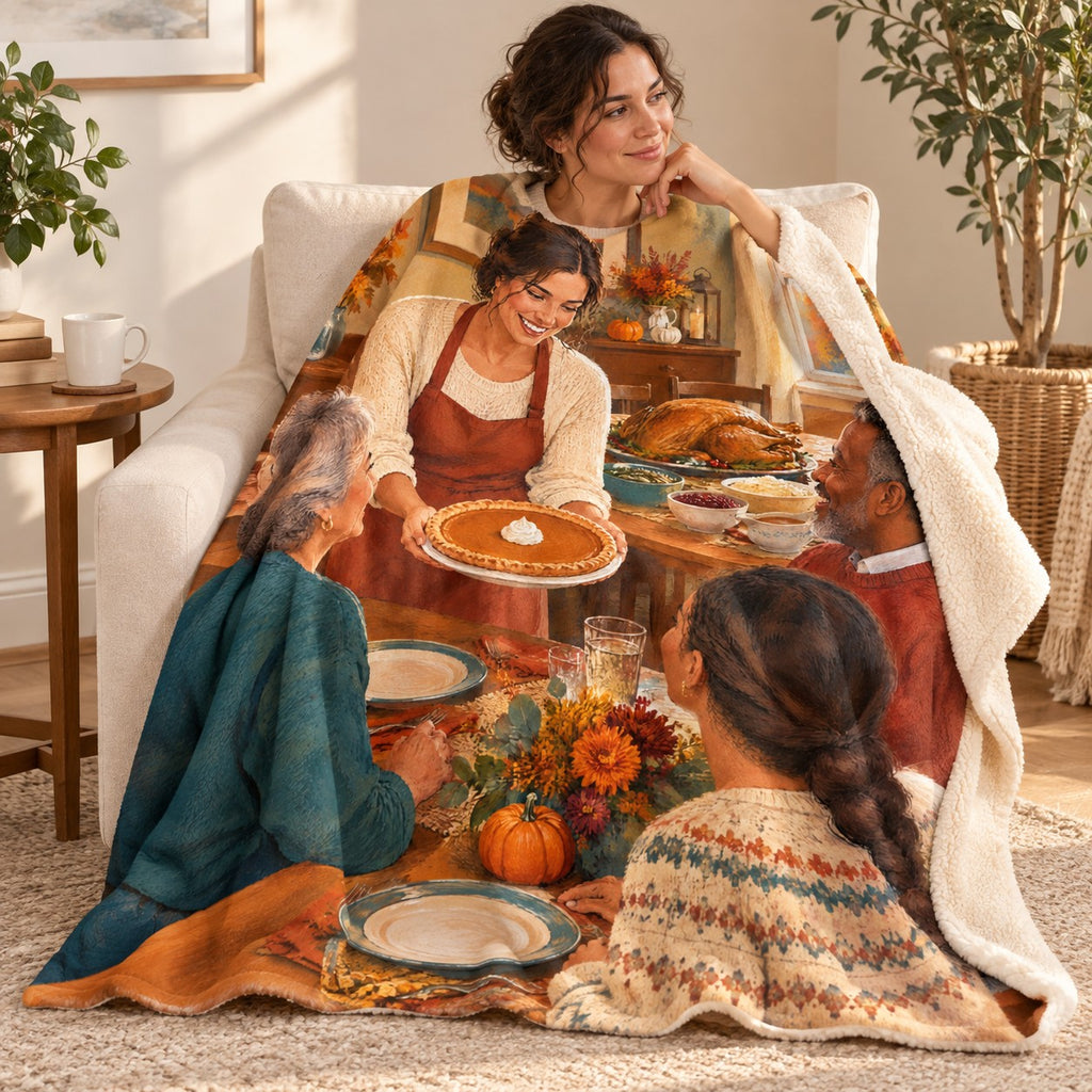Presenting the Pie blanket, wrapped around a reader
