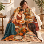 Presenting the Pie blanket, wrapped around a reader