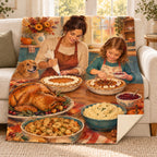 Decorating Pies Together blanket, on a sofa