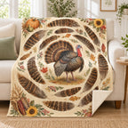 Spiral of Feathers blanket, on a sofa
