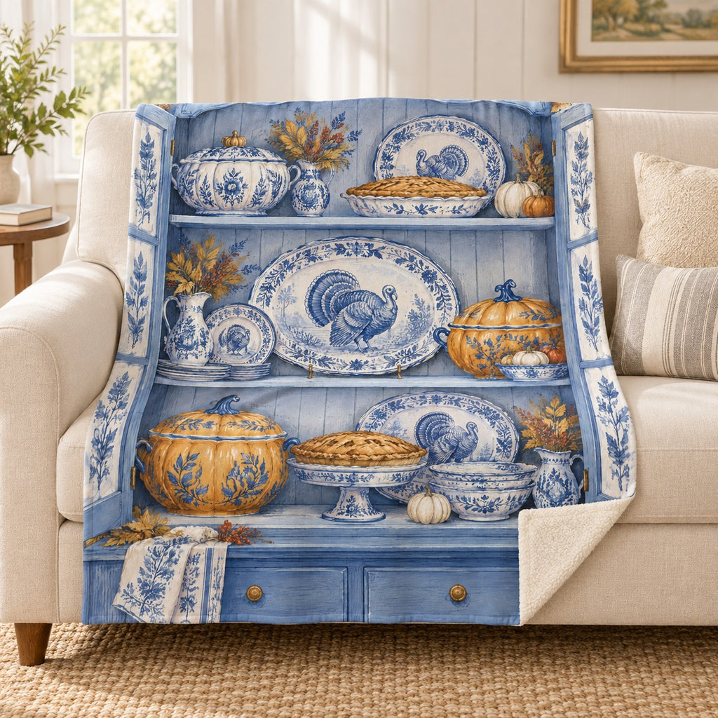 The China Cabinet blanket, on a sofa