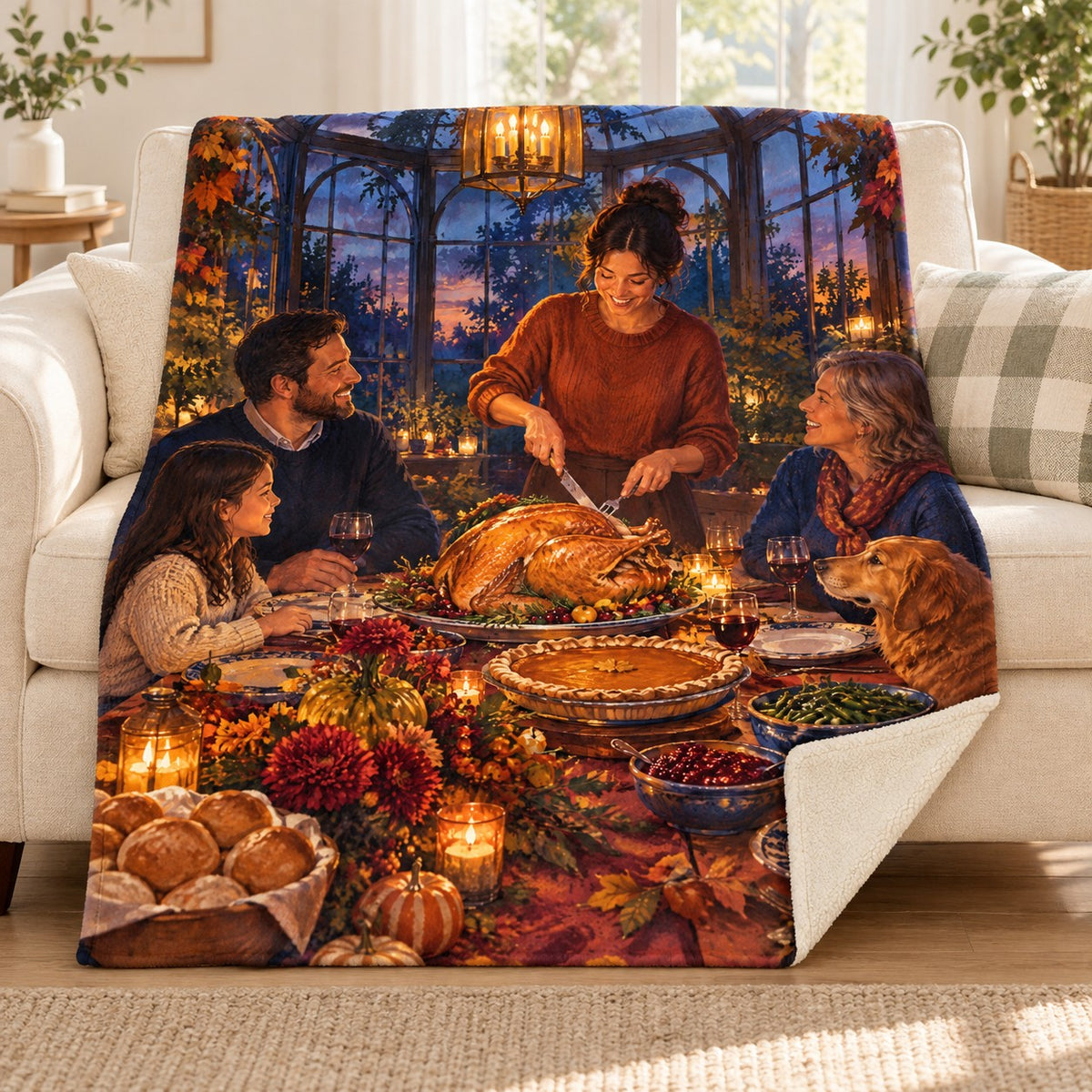Conservatory at Dusk blanket, on a sofa