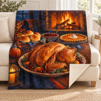 Hearthside Supper blanket, on a sofa
