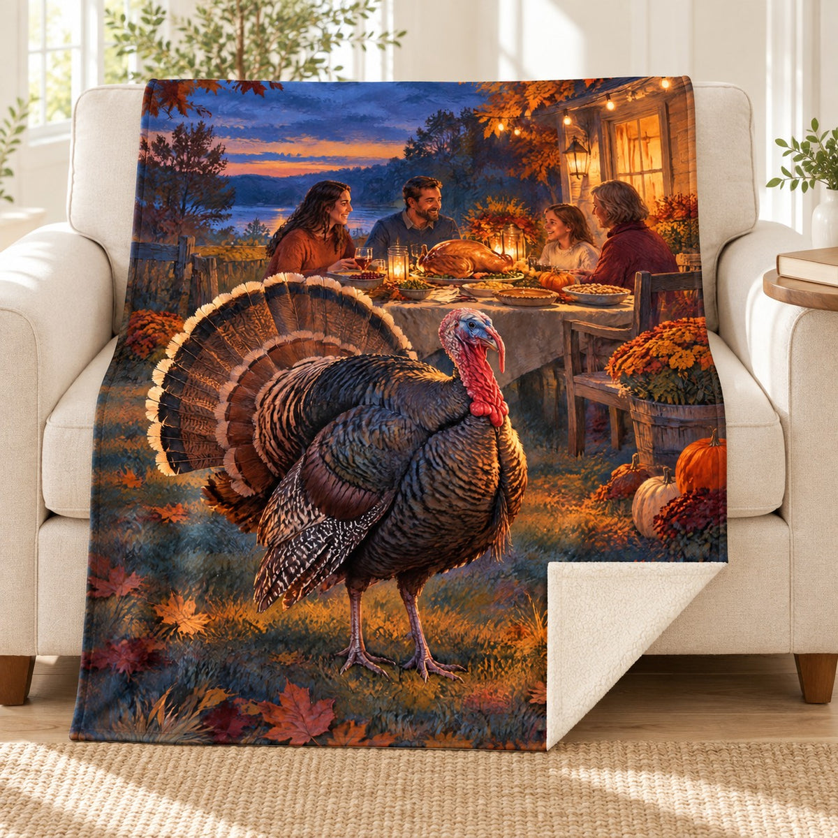 Turkey at Blue Hour blanket, on a sofa