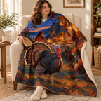 Turkey at Blue Hour blanket, wrapped around a reader