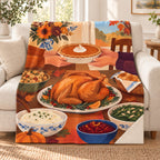 Passing the Pie Plate blanket, on a sofa
