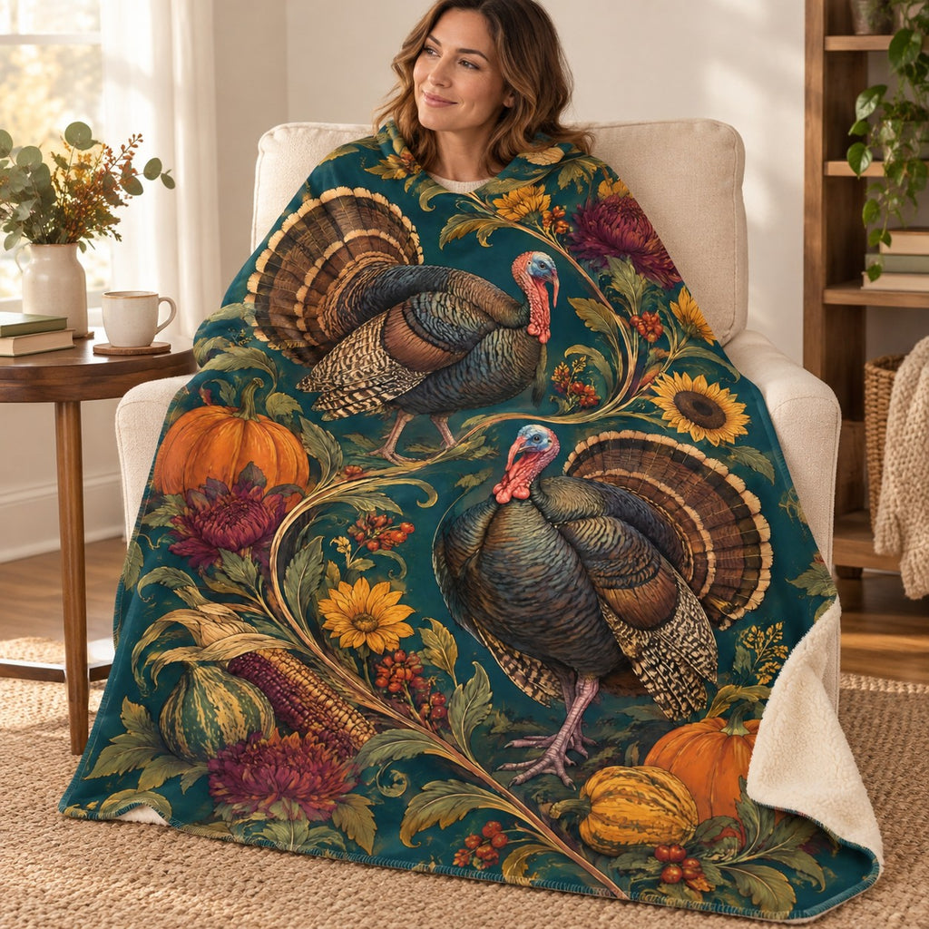 Two S-Shaped Paths blanket, wrapped around a reader