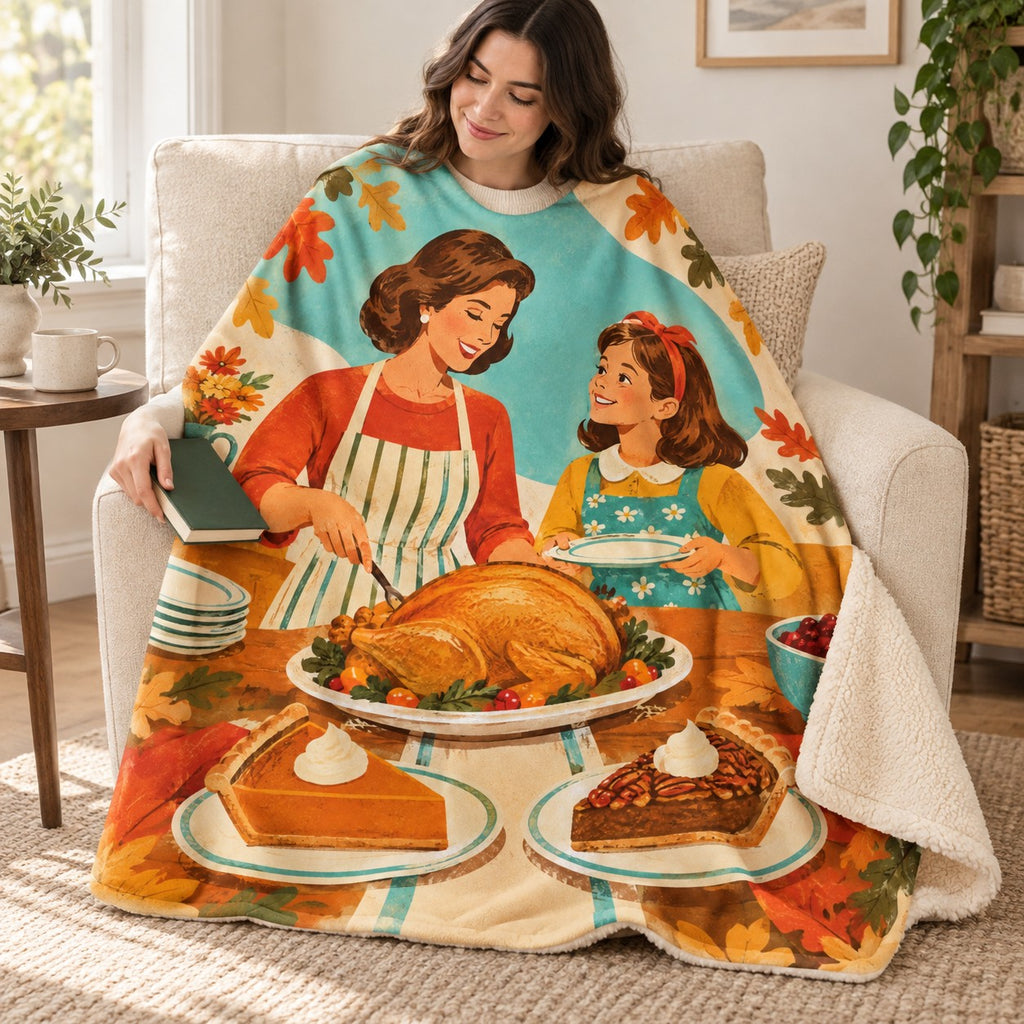 Mother and Daughter blanket, wrapped around a reader