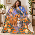 Pets Remembered blanket, wrapped around a reader