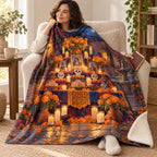 Candlelit Ofrenda blanket, wrapped around a reader