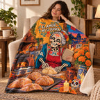 El Amor No Se Olvida blanket, wrapped around a reader