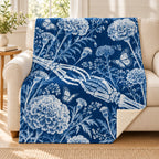 Blueprint Marigolds blanket, on a sofa