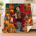 Accordion Serenade blanket, on a sofa