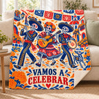 Vamos a Celebrar blanket, on a sofa