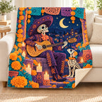 Moonlight Guitar blanket, on a sofa