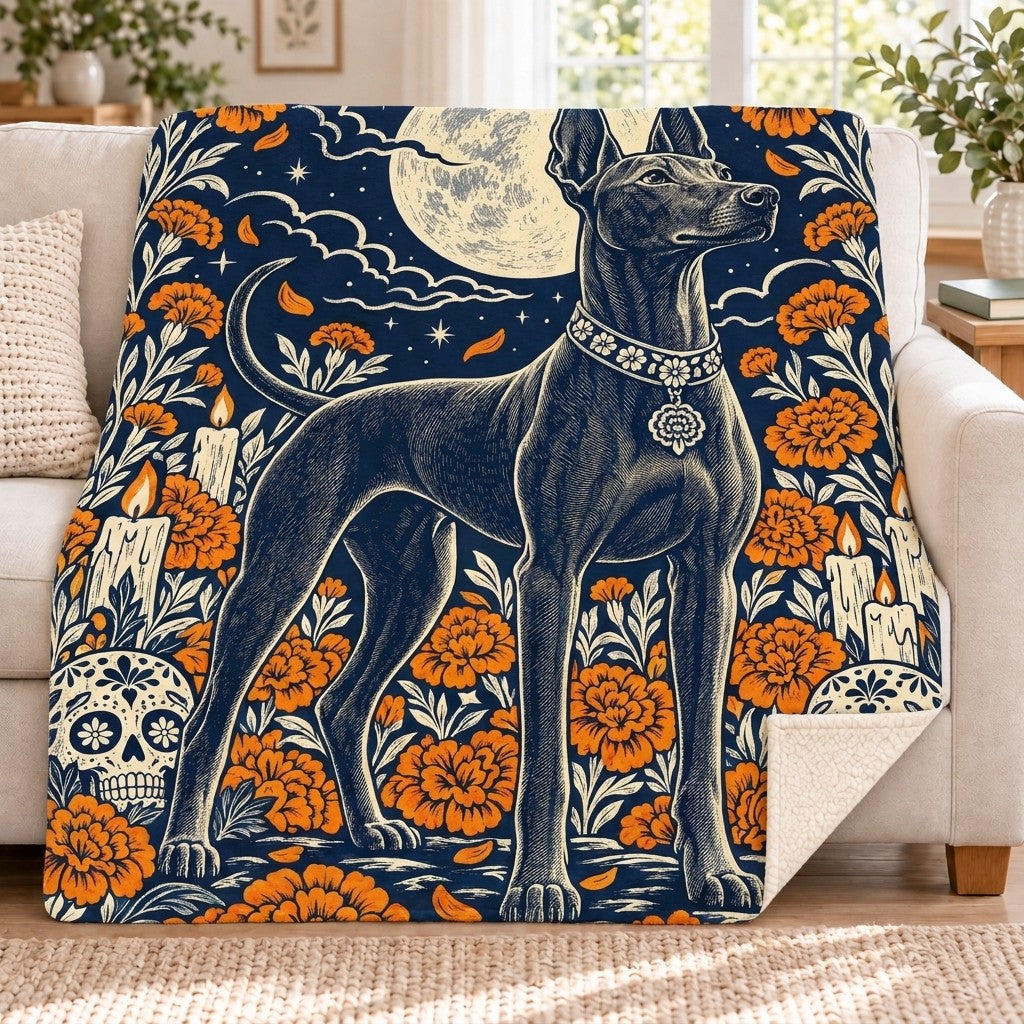 Moonlit Xolo blanket, on a sofa