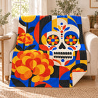 Bauhaus Calavera blanket, on a sofa