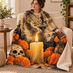 Candle Smoke blanket, wrapped around a reader