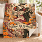 Juntos por Siempre blanket, on a sofa