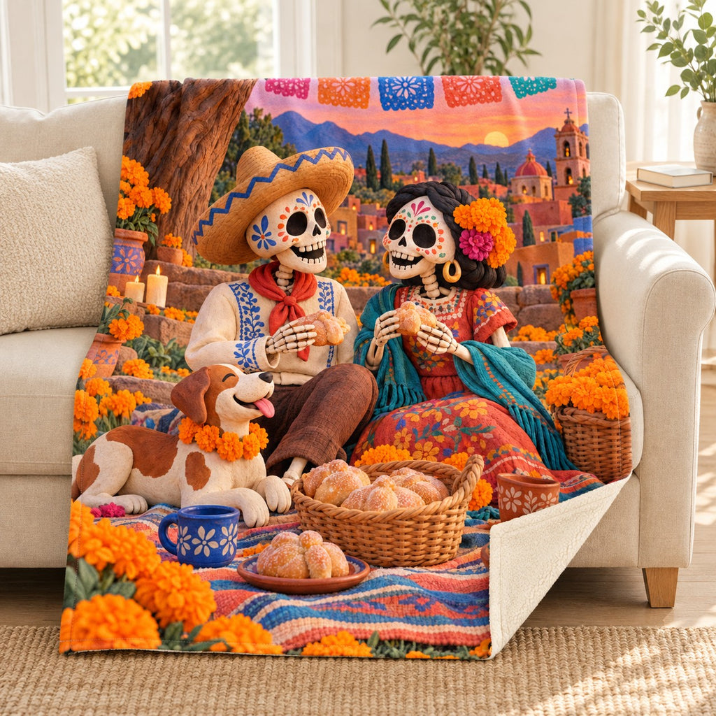 Picnic Together blanket, on a sofa